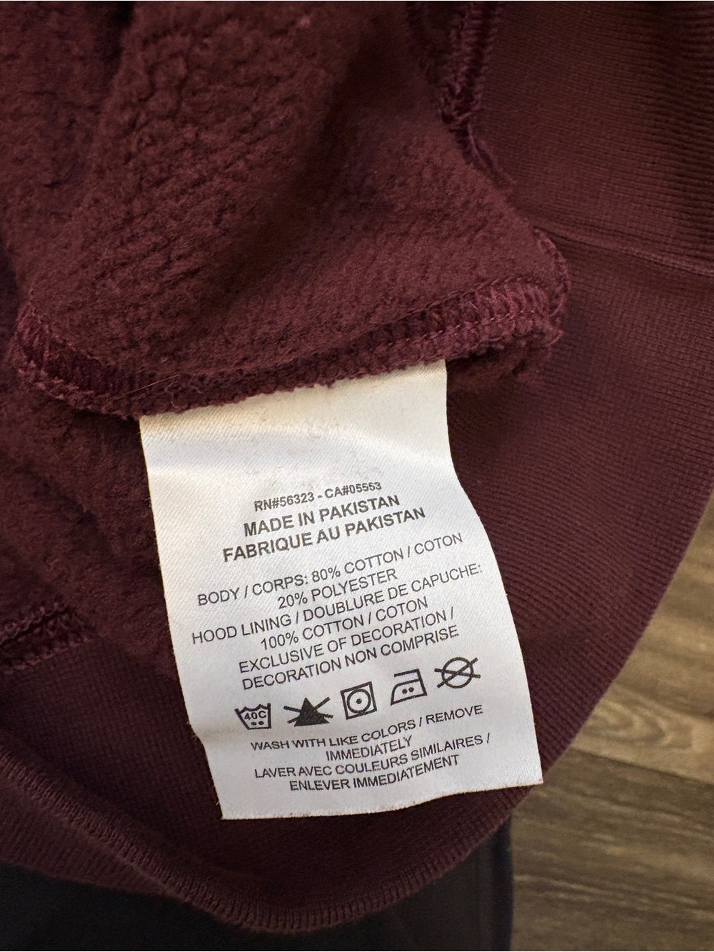 Nike Sportswear Club Fleece Burgundy Maroon Pullover Hoodie Sweatshirt - Picture 3 of 3
